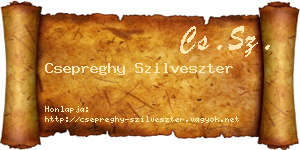 Csepreghy Szilveszter névjegykártya